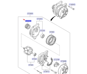 KIA SPORTAGE QL MK4 Alternator Pulley 373222F001 NEW GENUINE - Picture 1 of 2