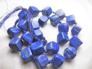 Super Quality 100% Natural Lapiz Lazuli Matte Finish Nuggets Beads Strand Afghan - Picture 1 of 3
