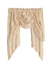 Melody Jane Dolls House Ecru Leaf Country Balloon Curtains Miniature Accessory