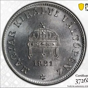 Hungary, 20 Filler 1921, Iron, PCGS PR66, Proof Restrike. Finest with 5 other - Picture 1 of 4