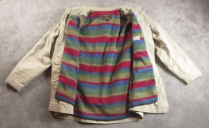 Vintage Woolrich Blanket Lined Barn Chore Coat Women Medium Beige Jacket Canvas - Picture 1 of 17