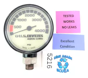 US Divers, Aqua Lung 4000 PSI SPG Submersible Scuba Pressure Gauge + Thermometer - Picture 1 of 8