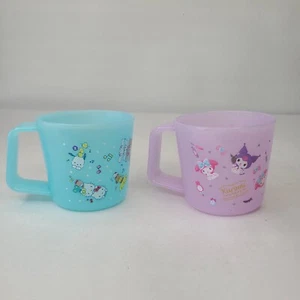 Sanrio Daiso Sanrio Characters 2.5" Cup Handle Pink & Blue 6oz Set of 2 - Picture 1 of 23