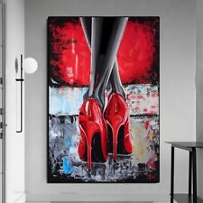 Red High Heel Canvas Painting Sexy Women Poster Print Canvas Wall Art Wall Decor