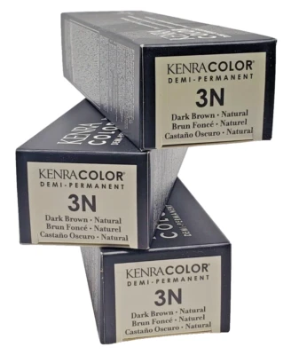 KENRA Demi-Permanent 3 N(深棕色)染发霜 2.05 盎司 - 3 件装 — 第 1/4 张图片