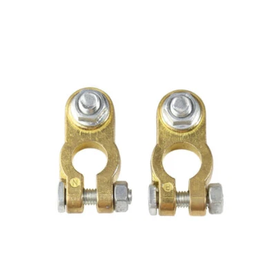 Brass Battery Terminal Connectors Top Post Battery Terminals Clamp Set for auto - Image 1 of 4