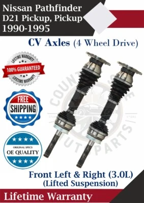 Eixos CV dianteiros OE para 1990-1995 Nissan Pathfinder/D21 Pickup/Pickup com elevador 4WD - Imagem 1 de 4