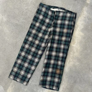 Vintage 1930s Does Victorian Green Plaid Buckle Back Pants Sportswear Trousers - Picture 1 of 10