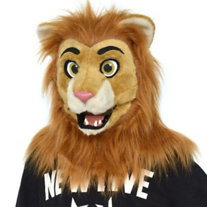 Husky Hairy Lion Mascot Head Party Cosplay Halloween Adult Fursuit