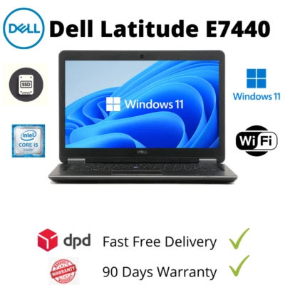 Cheap Windows 11 Laptop 4thGen core i5 Dell E7440 14", 8GB RAM,128GB SSD WEBCAM - Image 1 of 4