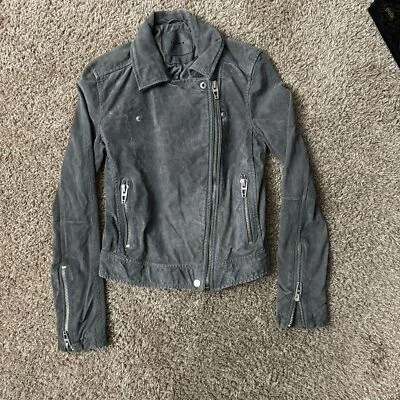 BlankNYC Women’s Heather Gray Zip Up Leather Moto Jacket Size XS - Image 1 of 4
