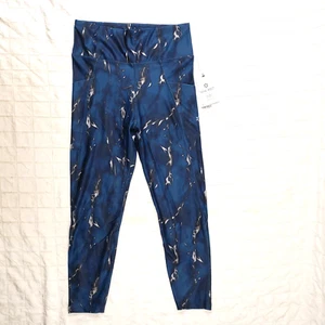NEW Nine West Active Cropped Leggings Size MEDIUM Blue Pockets High Rise NWT $68 - Picture 1 of 12