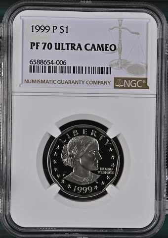 1999-P $1 Susan B Anthony Dollar Perfect NGC PF70UCAM Low Pop R3 Highest-Grades Cover