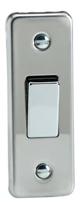 Varilight Architrave Switches Chrome Steel Brass Rocker & Toggle 87mm x 32mm - Picture 1 of 7