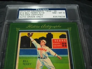 2014 HA Originals #14 BILL TERRY 1933 Goudey w/ Auto 5/19 PSA 8 - Picture 1 of 6