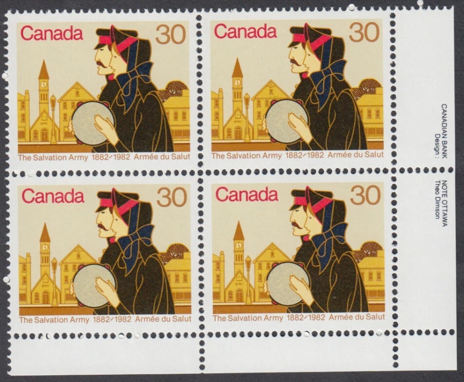 Canada - #954 Salvation Army Plate Block - MNH - Image 1 of 1