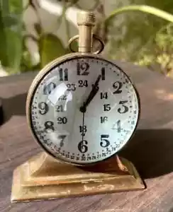 Antique Brass Table Clock Desk Clock Nautical Vintage Maritime Small Table - Picture 1 of 2