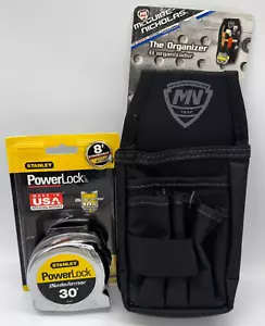 Stanley Powerlock Tape Measure 33-530 Steel Tools 30Ft + McGuire Tool Organizer - Picture 1 of 6