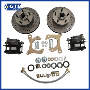 Kit de freno de disco delantero para auto Chevy 1955-1957, perforado/ranurado - Imagen 1 de 4