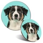 Mouse Mat & Coaster Set - Black Shepherd Collie Dog Puppy  #21413