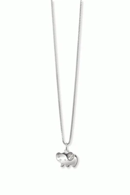 Argento Sterling 'D' Per Diamante Elefante Ciondolo P4393 (Senza Diamante) - Immagine 1 di 4