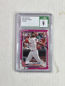 DYLAN CARLSON 2021 Bowman FUCHSIA SP RC 152/299! CSG MINT 9! #35! CARDINALS! - Picture 1 of 4