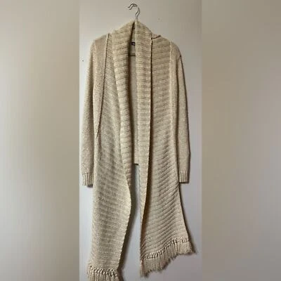 Cárdigan suéter para mujer Kensie cascada abierta drapeado flecos talla pequeña Foto 1 de 4