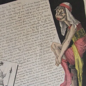 Correspondance D'Outre-Tombe - Caricature Humbert - Gravure de presse 1871 - Imagen 1 de 2