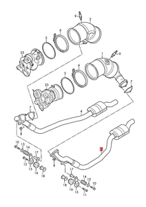 Genuine AUDI Audi RS5 Coupe Sportb. Exhaust Pipe left 8W0253300BD - Picture 1 of 1