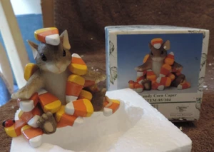 NIB Enesco Charming Tails "CANDY CORN CAPER" MOUSE W/CANDY CORN FALL Figurine - Picture 1 of 1
