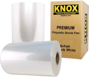 Knox Brand - 8" 100 Gauge Polyolefin Shrink Film Heat Wrap POF Centerfold 2625' - Picture 1 of 3