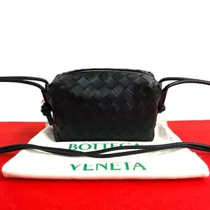 BOTTEGA VENETA Loop Small INTRECCIATO Shoulder Bag leather black 21741 - Picture 1 of 9
