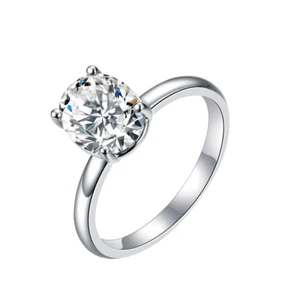 2ct VS1 Excellent White Gold Lab Created Oval Ring Diamond Test Pass - Picture 1 of 5