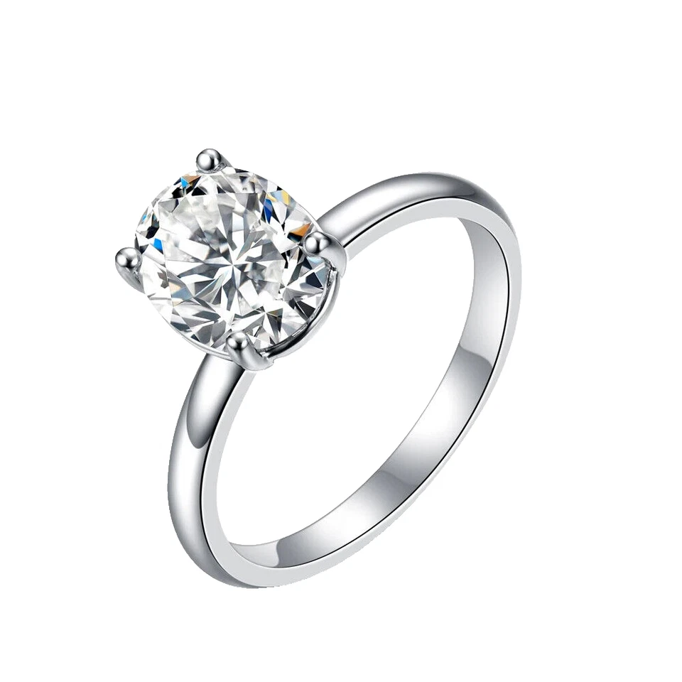 2ct VS1 Excellent White Gold Lab Created Oval Ring Diamond Test Pass - Image 1 of 4
