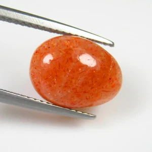 3.89 Ct~1$ No Reserve Auction Natural Orange Sunstone Shinning Oval Cab,India - Picture 1 of 2