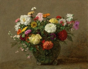 Henri Fantin Latour Garden Bouquet Canvas Print 16 x 20 - Picture 1 of 4