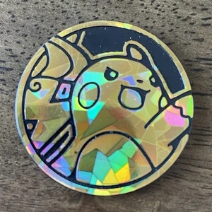 OFFICIAL POKEMON TCG PLASTIC CRACKED ICE HOLOFOIL RAICHU COIN - Picture 1 of 2