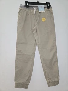 Boy's Cat and Jack Joggers Pants Khaki Brown Size 8 Drawstring Reinforced Knee - Picture 1 of 6