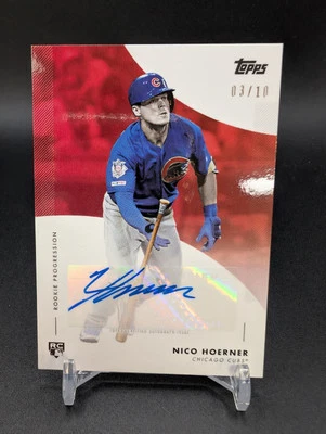 2020 Topps On Demand Rookie Progression Red #5A-A Nico Hoerner Autograph #/10 - Image 1 of 2