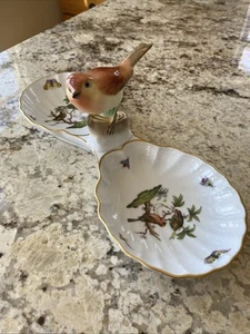 Vintage Herend Ungarn handbemalte Vogel Bonboniere 7530 RO - Bild 1 von 7