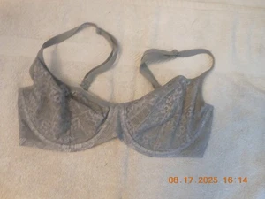 T - V.S. / 34DD / UNLINED DEMI / NO PAD / SEMI-SHEER / SILVER 💖💖💖💖💖💖💖 - Picture 1 of 6