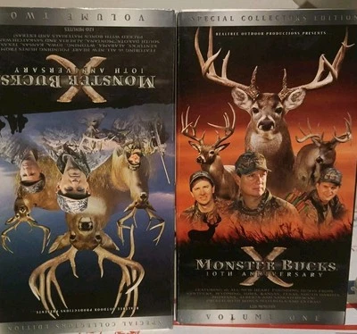 REALTREE PRESENTS MONSTER BUCKS 10, 10TH ANNIVERSARY VHS Vol 1 & 2 Bill Jordan - Image 1 of 2