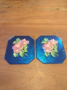 VINTAGE HOUSE OF DAVID BENTON HARBON MICHIGAN MIRRORED WALL DECOR WITH ROSES - Picture 1 of 8