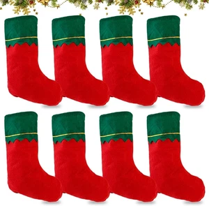 Set of 8 Green Christmas Stockings for Tree and Fireplace Decoration - Bild 1 von 7