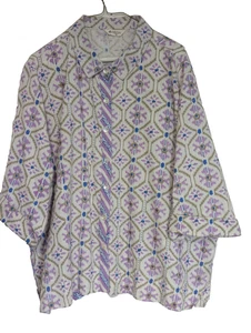 Marketplace Handwork of India künstlerische Oversize-Tunika mit Knöpfen für Damen Größe 3W Baumwolle - Bild 1 von 11