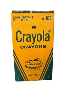 NOS Vtg Crayola Crayons Bulk 3 Dozen Box Red No. 836 Binney & Smith 70s 1970s - Picture 1 of 8