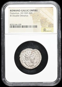Postumus. Romano-Gallic Emperor, AD 260-269. Silver Antoninianus, NGC Certified - Picture 1 of 2