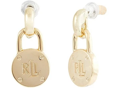 Pendientes colgantes Lauren Ralph Lauren RLL con candado dorado Foto 1 de 3