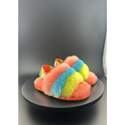 UGG Fluff Yeah Slide Peach Bliss Multi (niño pequeño) talla 6C Foto 1 de 2