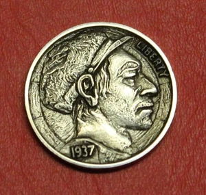 HOBO Buffalo Nickel Man in Hat Real US Nickel - Picture 1 of 2